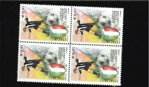 JUVENTUS QUARTINA ZAHNSPRUNG ZWEI GRÖSSERE BRIEFMARKEN