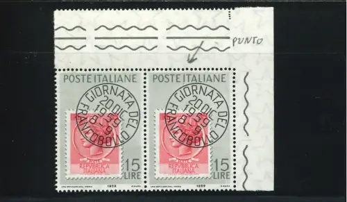 TAG BRIEFMARKE PUNKT AUF DEM I DER ITALIENISCHEN PAARE MIT NORMALER POS 8