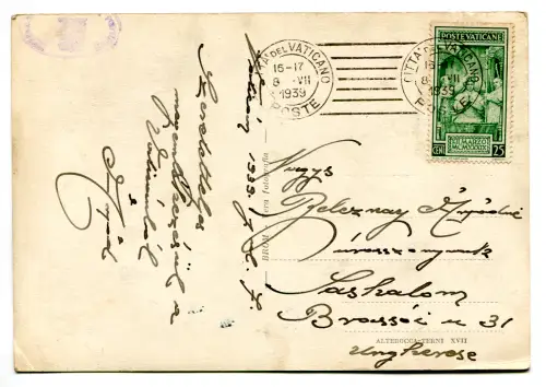 Krönung SS Pius XII Cent. 25 Blocks auf Postkarte