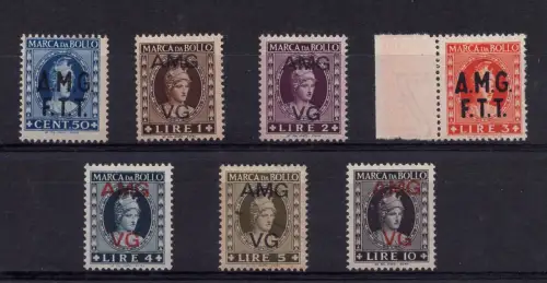 Triest A Marche da Bollo - Lot von sieben Minerva-Stempelmarken