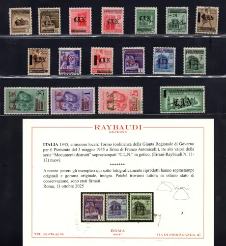 C.L.N. Turin - Lokalausgabe komplette Serie 17 Werte - postfrisch