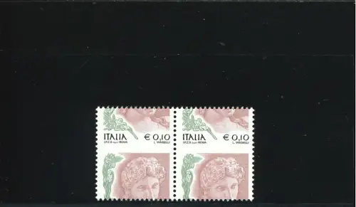 DAMEN 0,10 STARK VERSCHOBENE ZAHNUNG BEI HALBER BRIEFMARKE HORIZONTALES PAAR