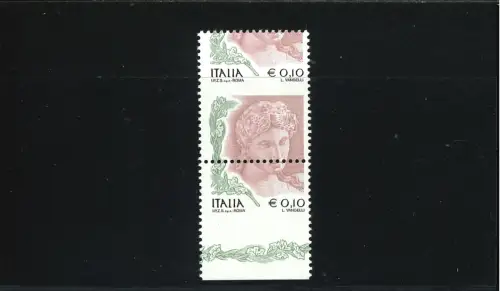 DAMEN 0,10 STARK VERSCHOBENE ZAHNUNG BEI HALBER BRIEFMARKE UNTERRAND