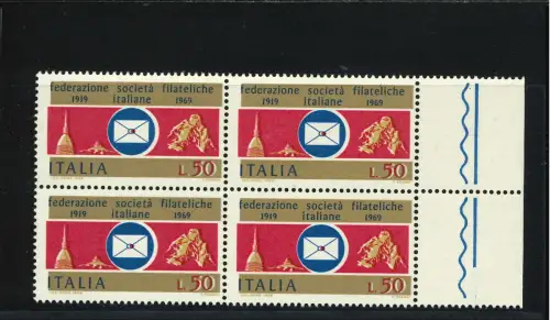 PHILATELISTISCHE GESELLSCHAFT GOLD VERSCHOBEN NACH LINKS VIERTEL