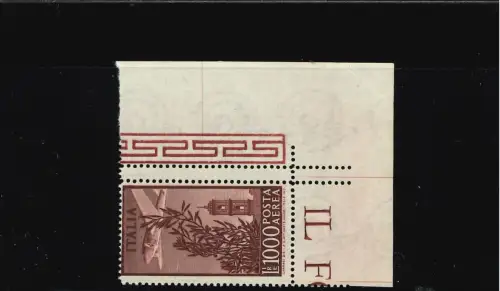 CAMPIDOGLIO 1000 L. 14,1X13,3 DOPPELTER DENT VERT AM RAND, ABER BLATTECKE