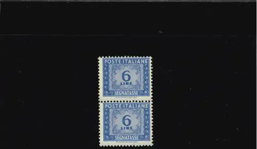 STEUERMARKEN 6 L. FILIGRANE BUCHSTABEN IN DOPPELREIHIGER REIHE AUF VERTIKALEM PAAR