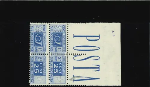 POSTPAKETE 25 C. PAAR VERT. MIT ZAHNSPRUNG