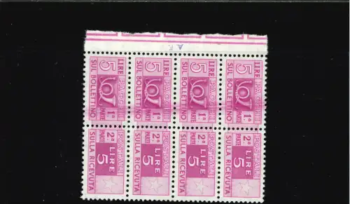 POSTPAKETE 5 L. VERTER STREIFEN. VIER MIT GROSSER FARBLINIE