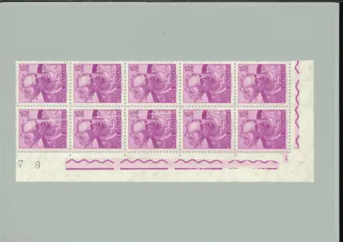 MICHELANGIOLESCA 15 L. BLOCK MIT 10 VERTIKALEN WEISSEN ZEILEN AUF DEM LINKEN STREIFEN