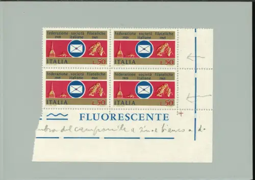 PHILATELISTISCHE GESELLSCHAFT 50 L. Gelb des VERSCHIEBTEN ZENTRUMS