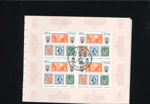 MONTECITORIO INNENBLATT UMGEDREHT GEKLEBT FDC