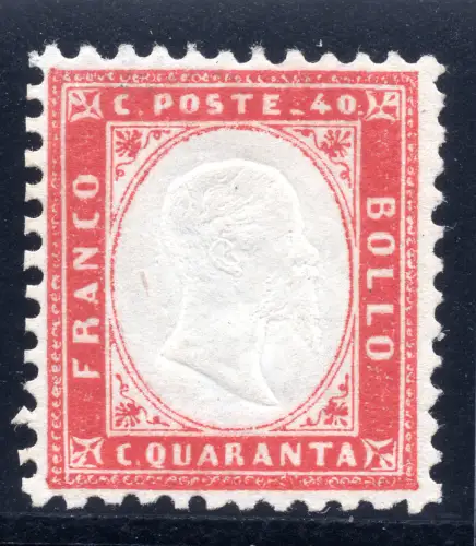 Vitt. Emanuele II. Cent. 40 rosso carminio MNH