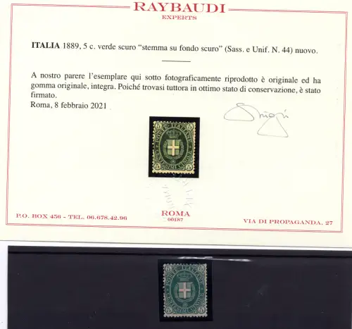 Wappen Cent. 5 dunkler Boden Gr. 44