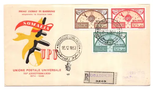 Somalia Afis Luftpost UPU auf Venedig Umschlag