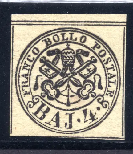 Päpstlich - 4 Baj gelb Nr. 5Ab sehr gutes gut marginiertes Exemplar