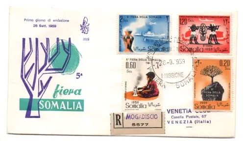 Somalia AFIS FDC Venetia 1959 5. Reisemesse Racc. für Italien