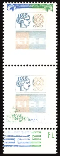 Hohe Werte Lire 2.000 Sorten unvollständiger Druck