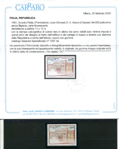 Scuole d'Italia Liceo Azuni Varieté Albino Print