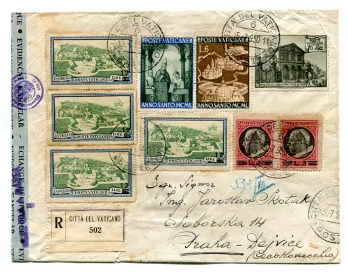 Aufgedruckt Lire 30 von 20 zwei Exemplaren für die Tschechoslowakei