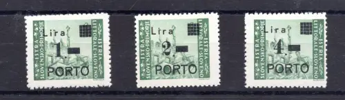 Istrien Occ. Jugoslawische Segnatasse Nr.8a/10/a