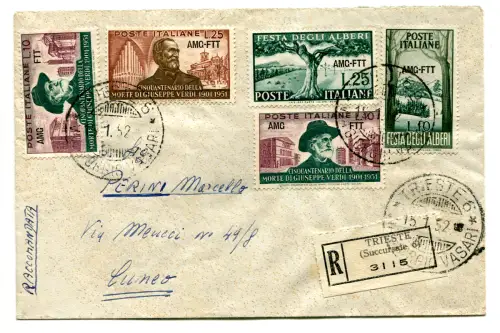 Triest A - Grün und Zwillingswerte auf Umschlag Racc.