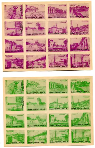 Sechser Zettelserie Erinnofili Zeppelin Kreuzfahrt 1933