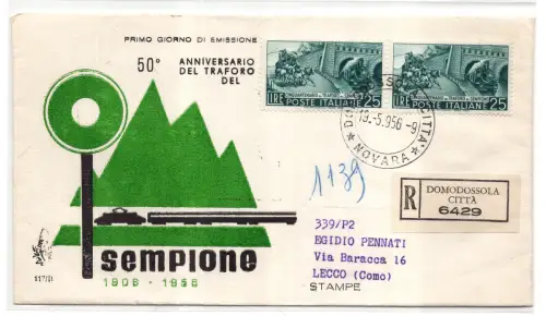 Simplontunnel Paar auf Umschlag Venetia Racc.