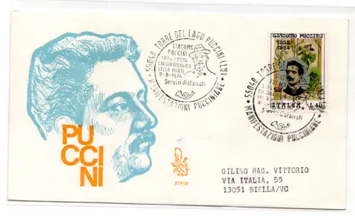 Italien FDC Venetia 1974 Puccini reiste nach Italien