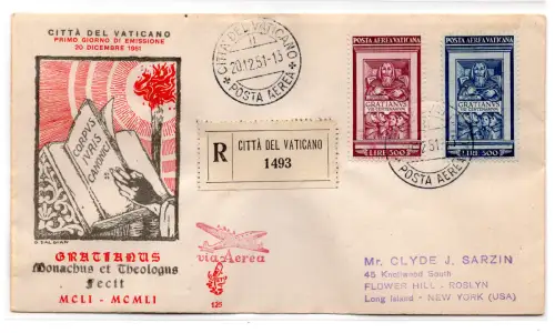 Vatikan - Luftpost Graziano auf FDC Venedig