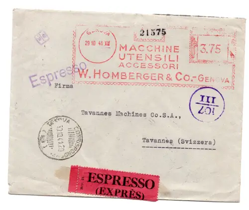 Werbeabdruck Werkzeugmaschinen Homberger - Genua