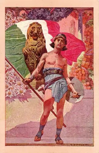 1911 - Postkarte 50. Königreich und Fliegerwettbewerbe in Florenz