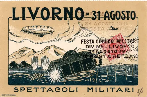 Livorno Festa Ginnico Militare vom 31.8.19 - Offizielle Postkarte