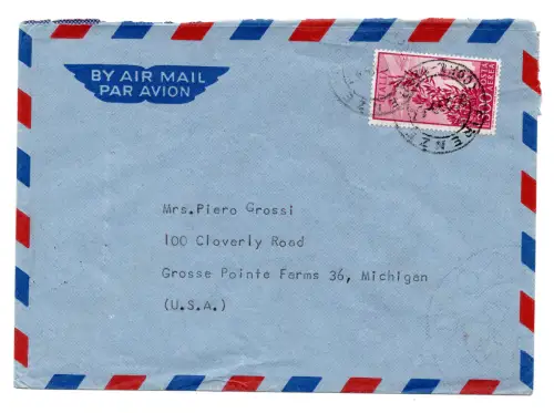 Luftpost Lire 300 Kapitol isoliert auf Luftumschlag