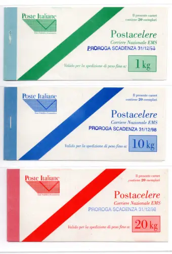 Postacelere Nr. 7/9 Serie von drei Heften (ohne Gutscheine)