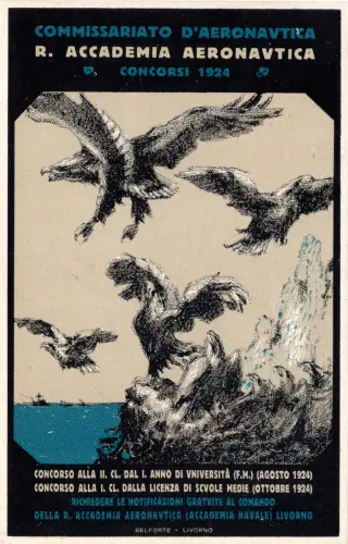 R. Accademia Aeronautica - Postkarte für die Wettbewerbe von 1924