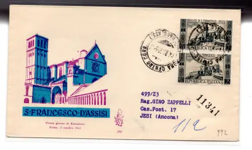 S. Francesco Paar auf FDC Venedig Racc. für Jesi, ohne Ann.