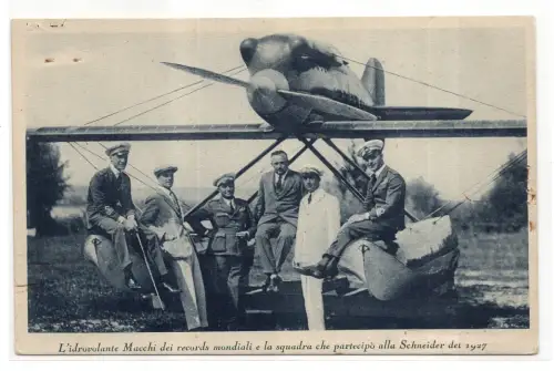 Wasserflugzeug Macchi Team Schneider Cup - Postkarte