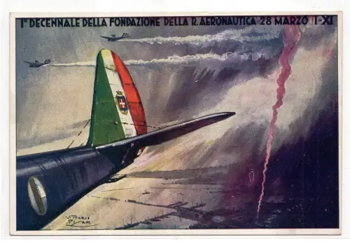 I. Decennale Arma Aeronautica - Postkarte Vittorio Pisani