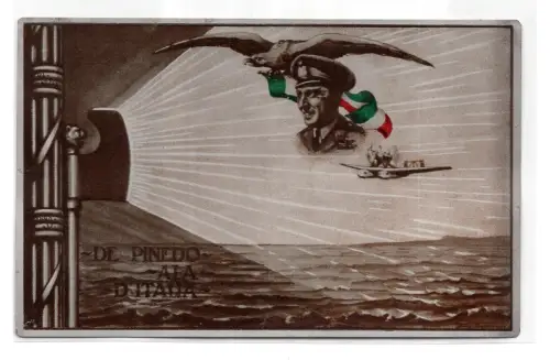 De Pinedo Ala d'Italia e Tricolore - Postkarte aus Aluminium