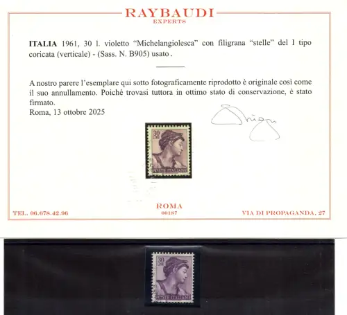 Michelangelo Lire 30 Sterne I vertikal aus Spule Nr. B 905