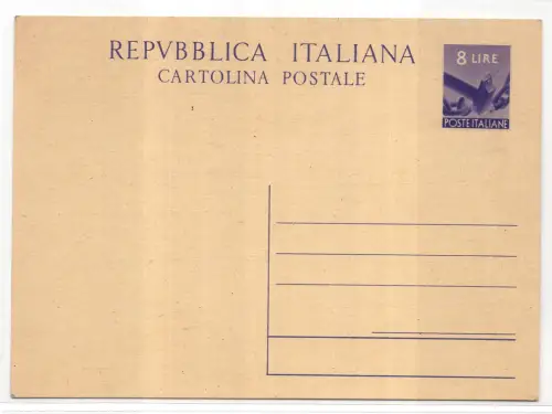 Postkarte Lire 8 Democratica Nr. C 134 neu