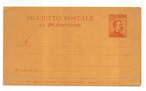 Postkarte Cent. 20 Michetti orange Nr. B 14 neu