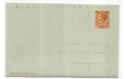 Postkarte Lire 30 Syrakus Nr. B 46 neu