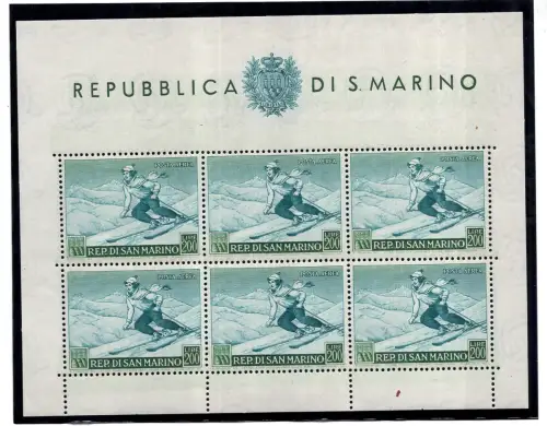 1953 Skifahrer Lire 200 Bogen Nr. 15 - postfrisch