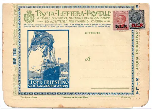 Nationalmannschaft 42 Lloyd Triestino - B.L.P Farben grün und hellblau 228