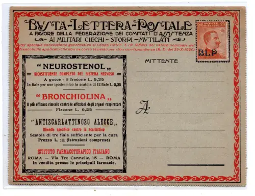Lazio Serie 1 Neurostenol - B.L.P frankiert mit Cent. 40