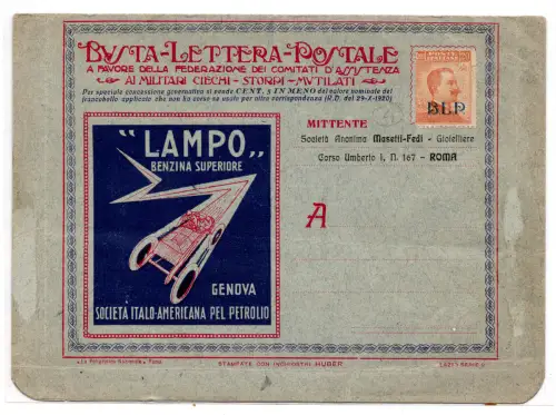 Lazio Serie 9 Benzinblitz - B.L.P frankiert mit Cent. 20