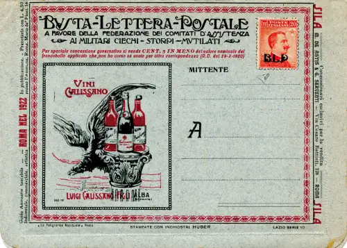 Lazio Serie 10 Weine Calissano - B.L.P mit Cent. 20 Nr. 2