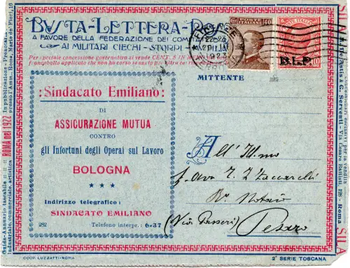 B.L.P. - Cent. 10 Nr. 13 Druckaufdruck III. Typ 315