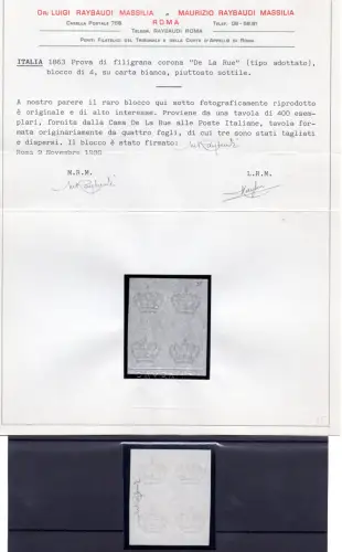 De la Rue - Nachweis der filigranen Krone Typ angenommen Viererblock